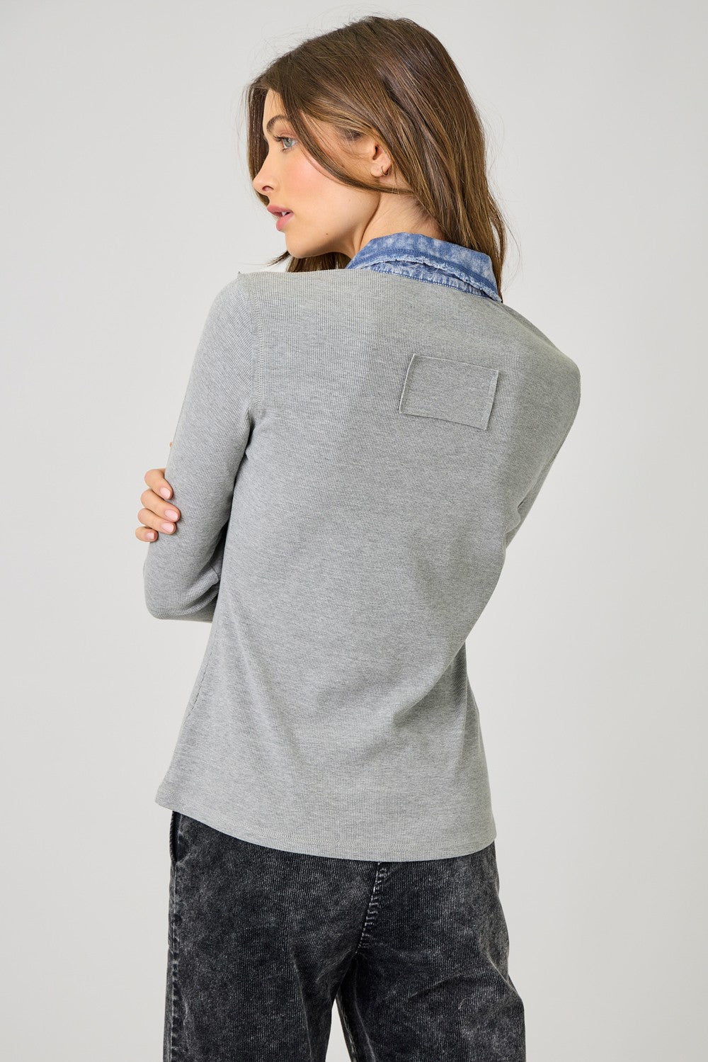 Nevaeh Thermal Button Down Top