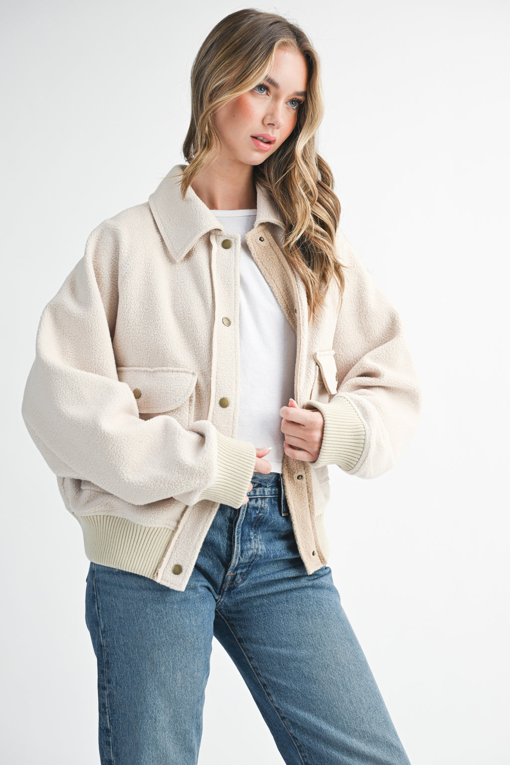 Estella Cropped Button Up Jacket