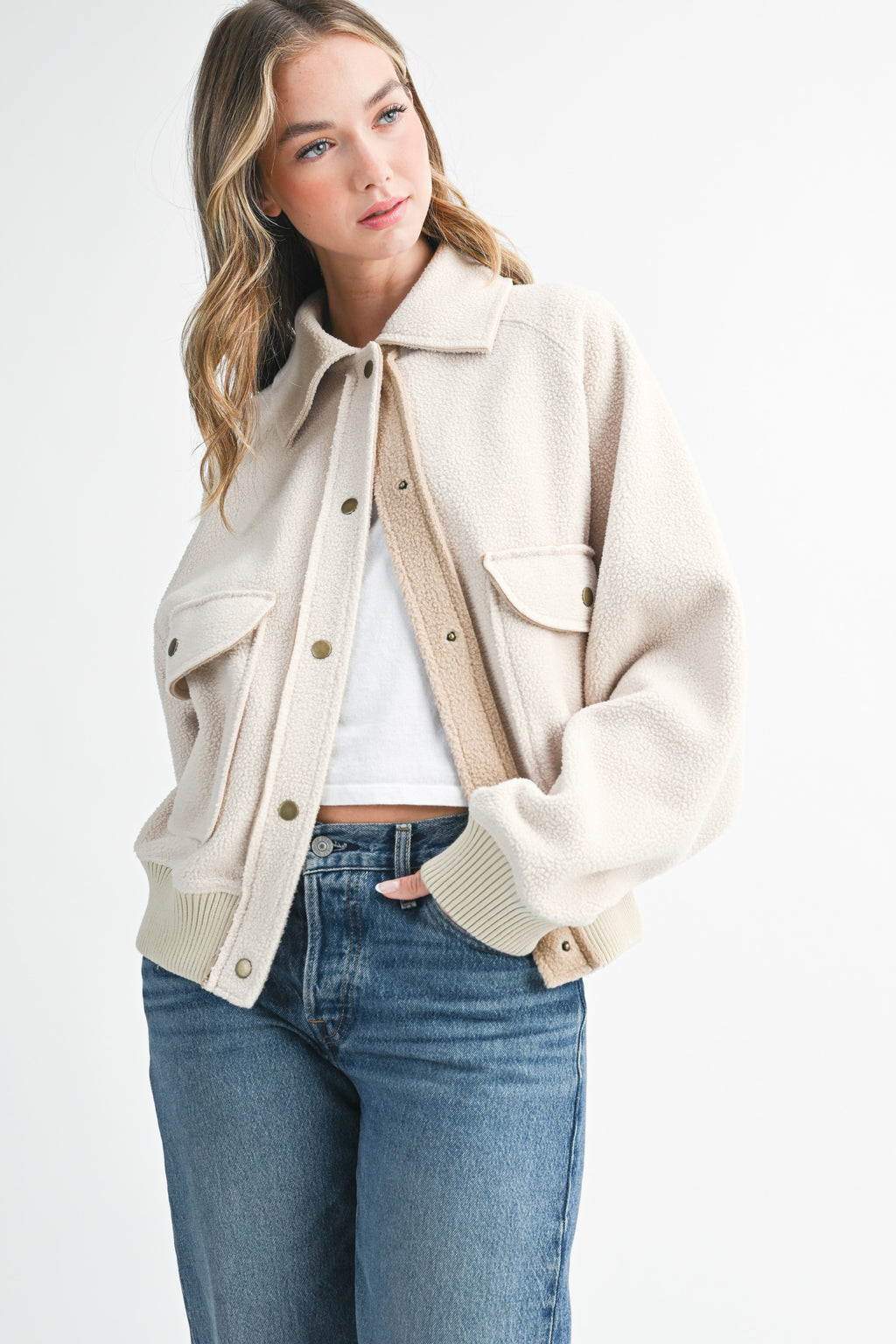Estella Cropped Button Up Jacket