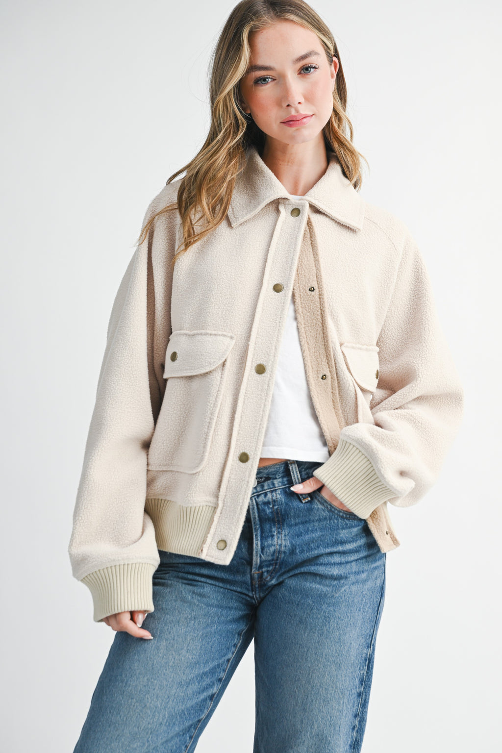 Estella Cropped Button Up Jacket