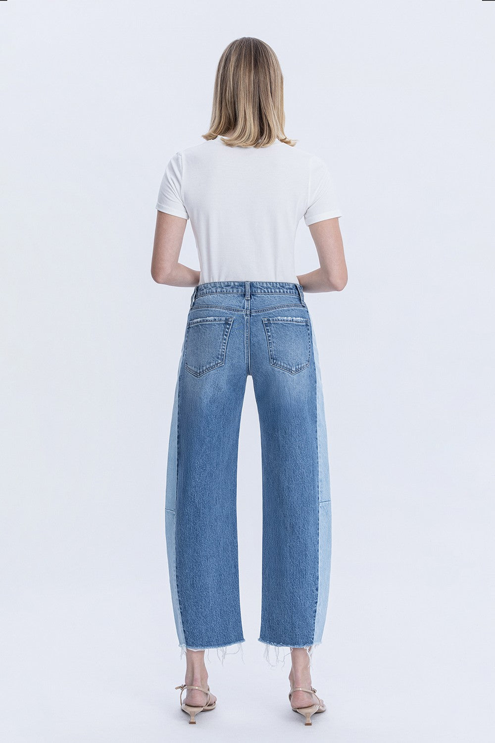 Two Tone Barrel Jean
