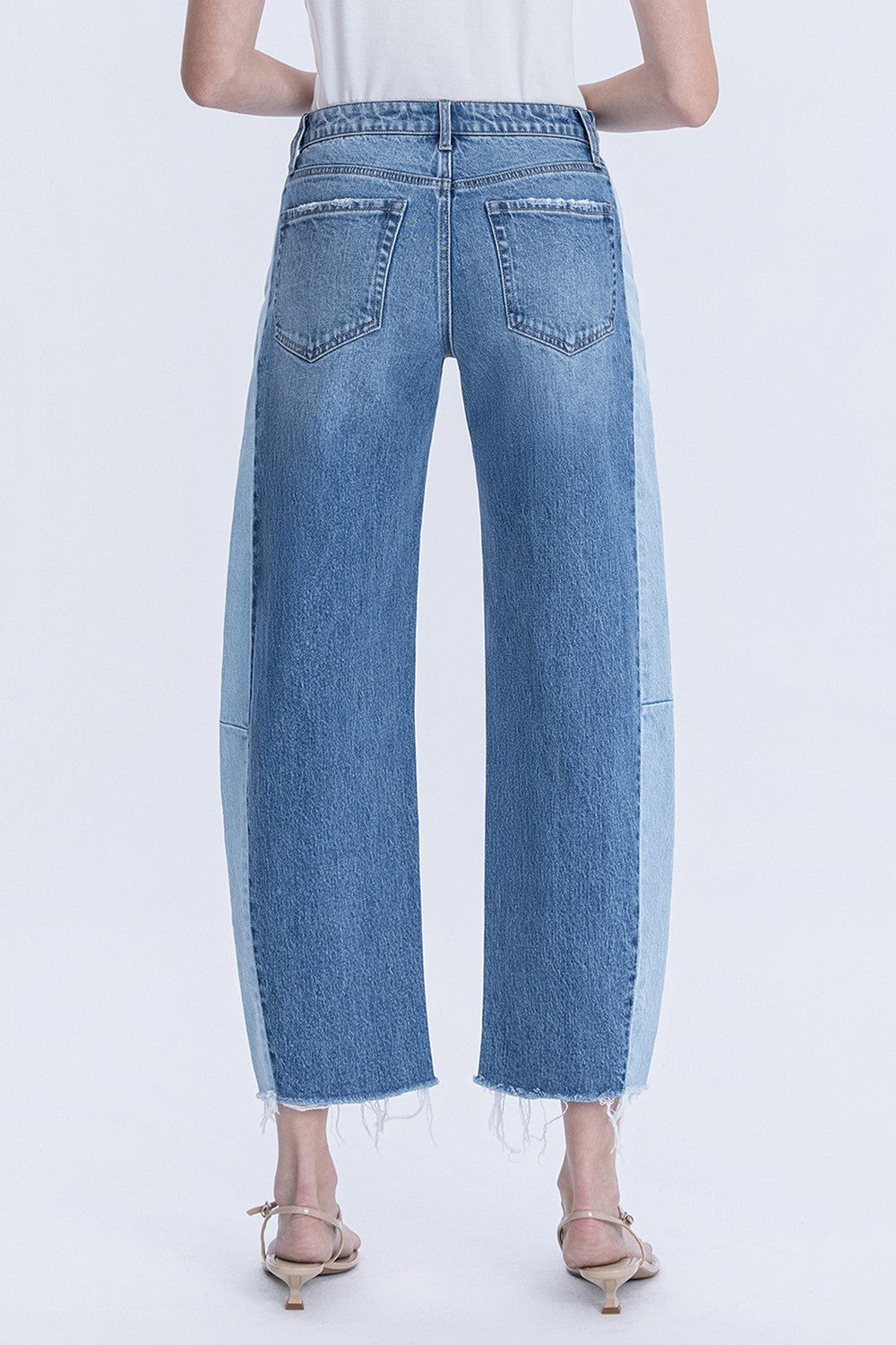 Two Tone Barrel Jean