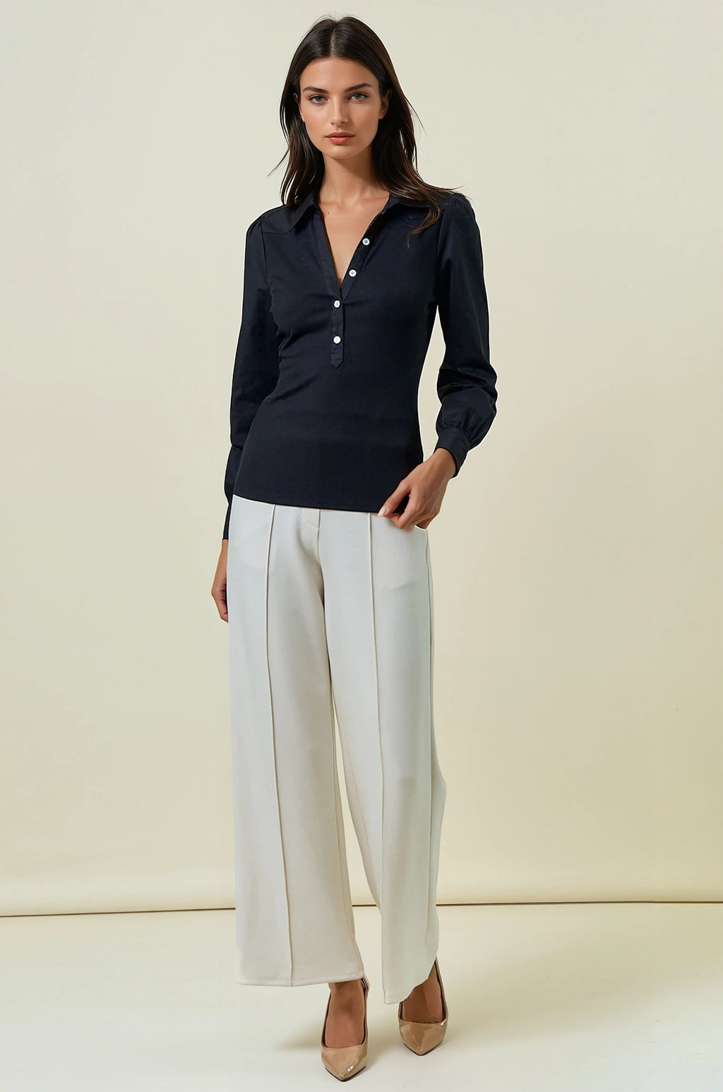 Amelia Rib Henley Top