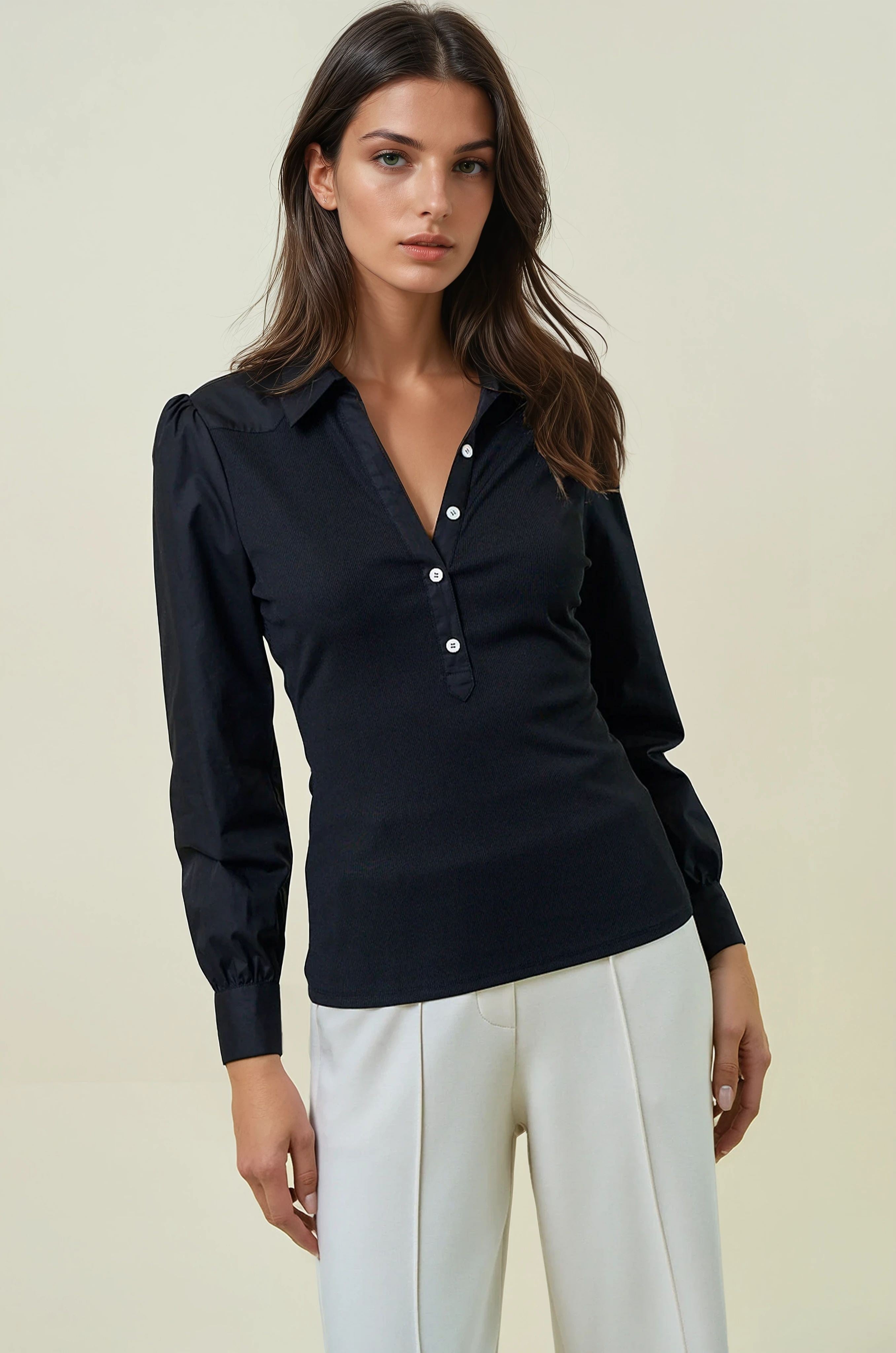 Amelia Rib Henley Top