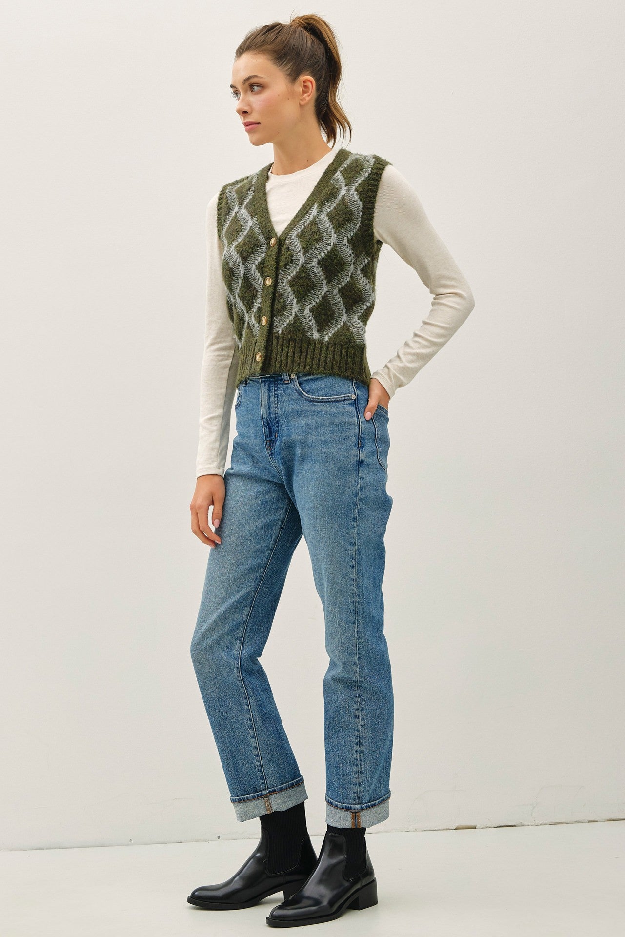 Cora Argyle Sweater Vest