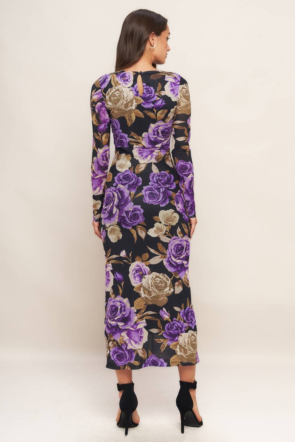 Elsie Floral Mesh Midi Dress