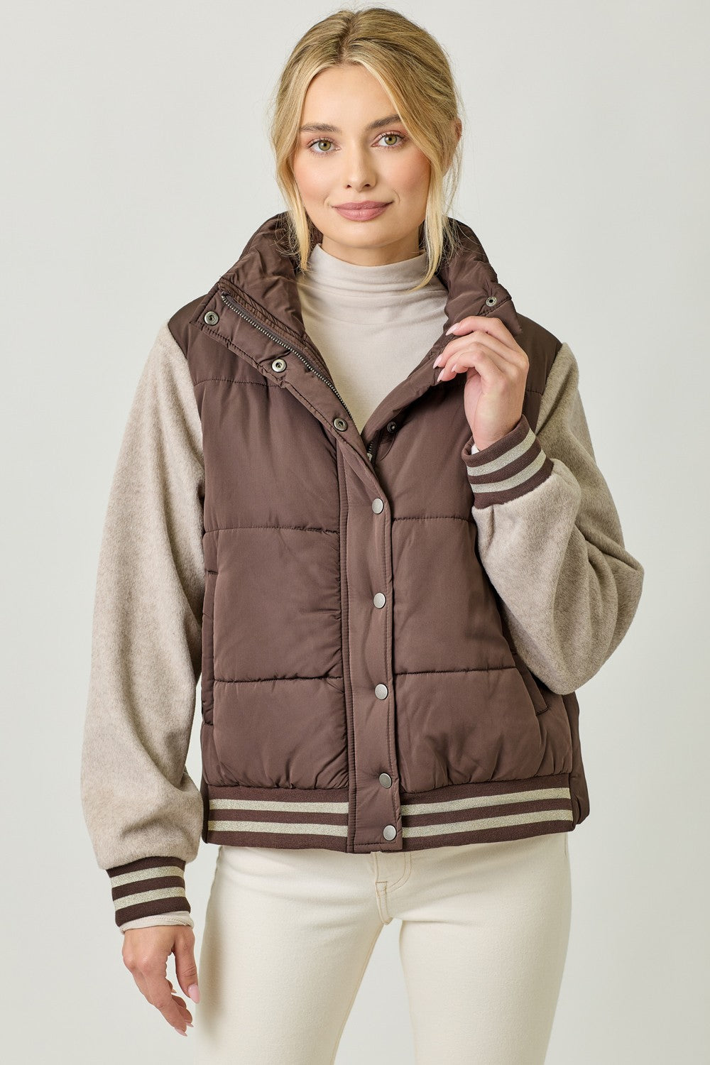 Briar Mixed Media Puffer Jacket