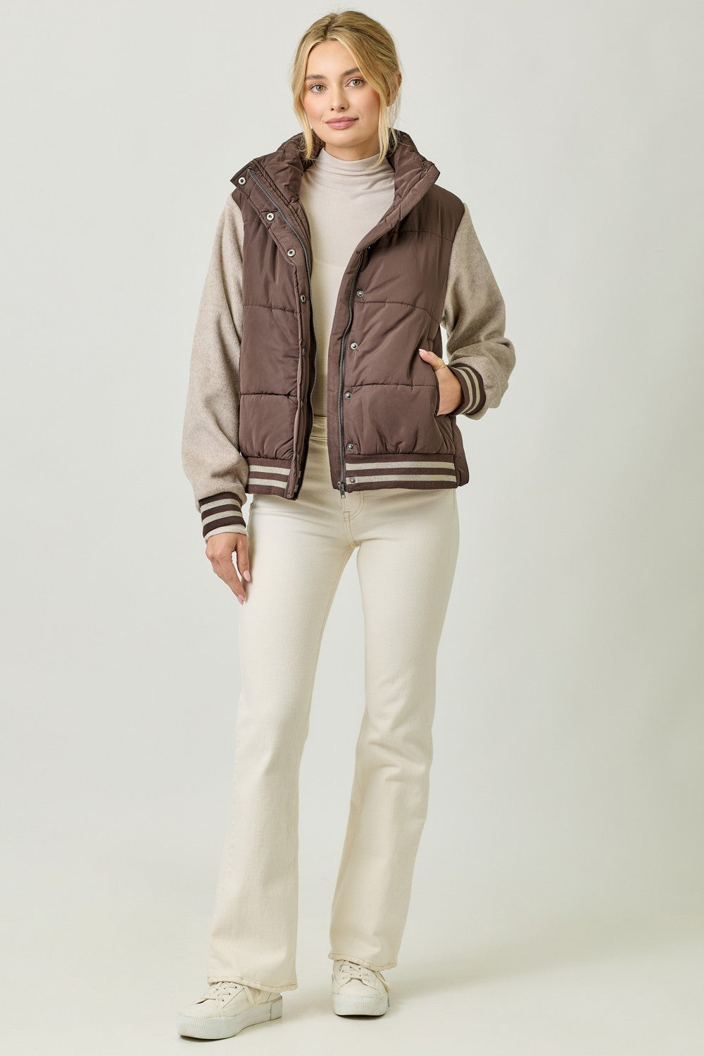 Briar Mixed Media Puffer Jacket