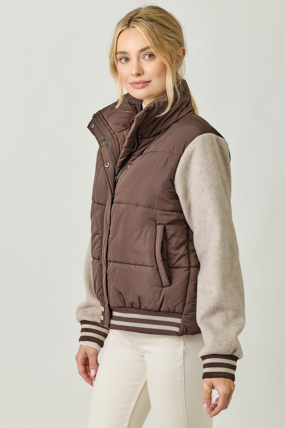 Briar Mixed Media Puffer Jacket