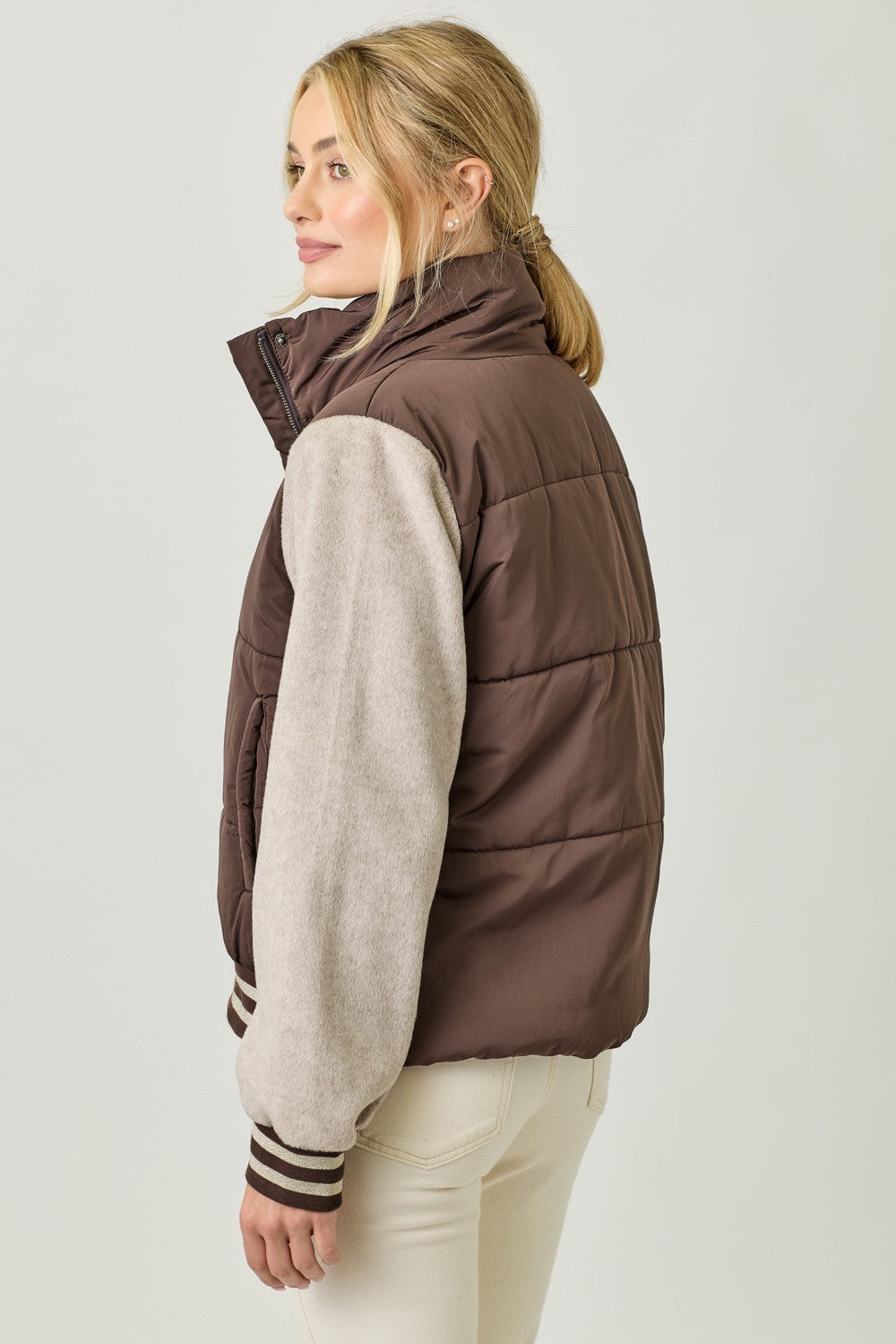 Briar Mixed Media Puffer Jacket
