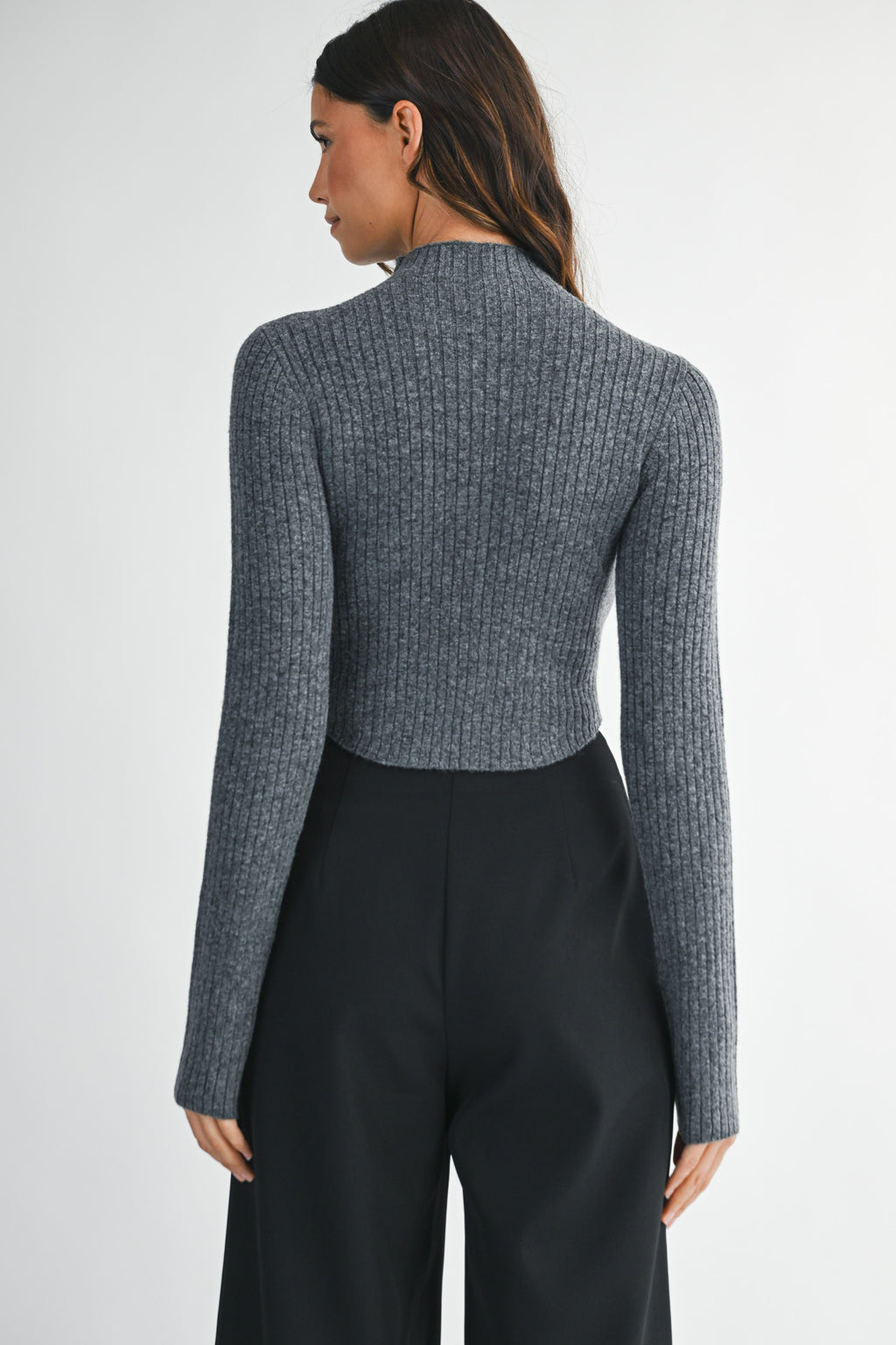 Jay Long Sleeve Ribbed Sweater