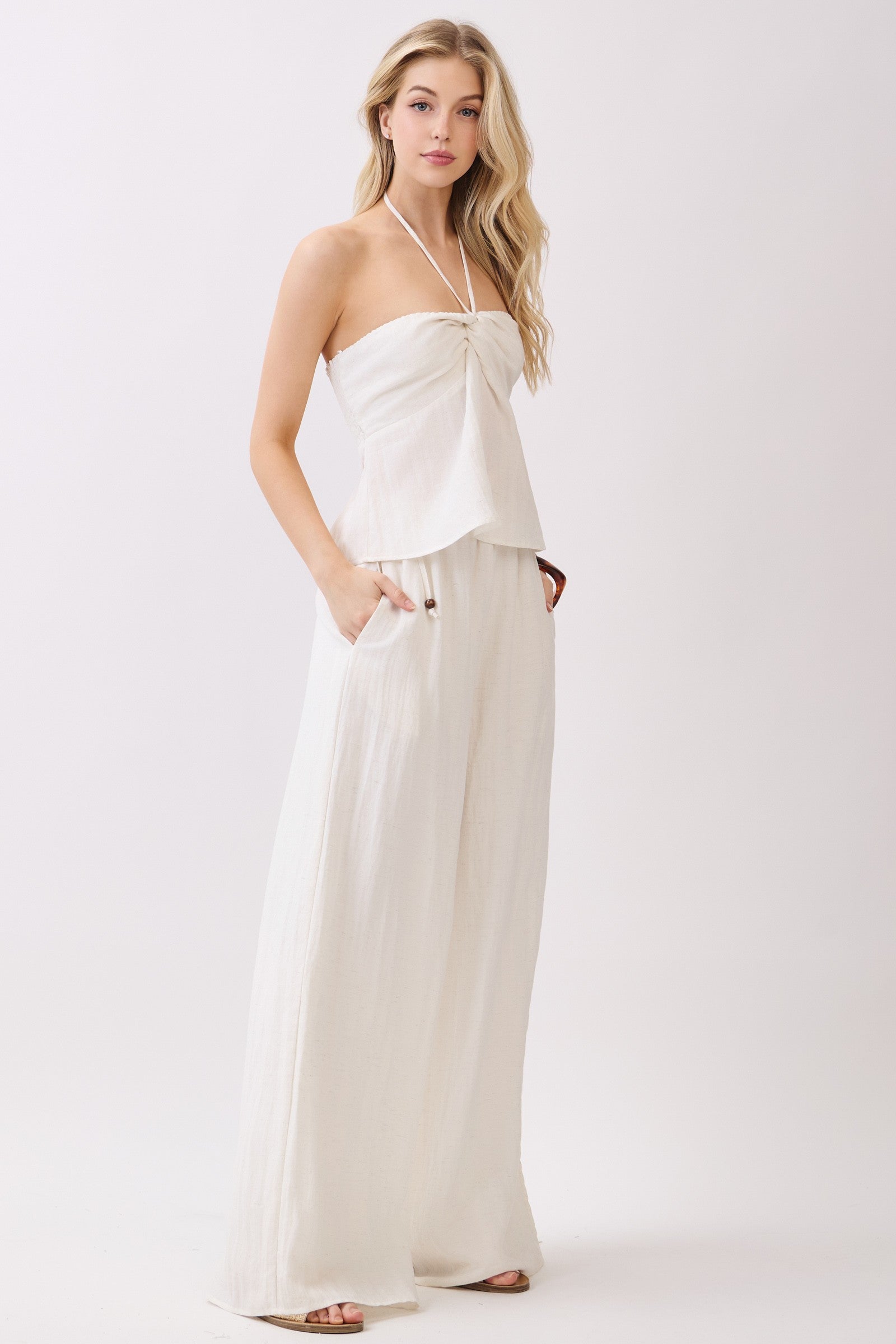 Belle Beaded Wide Leg Pant