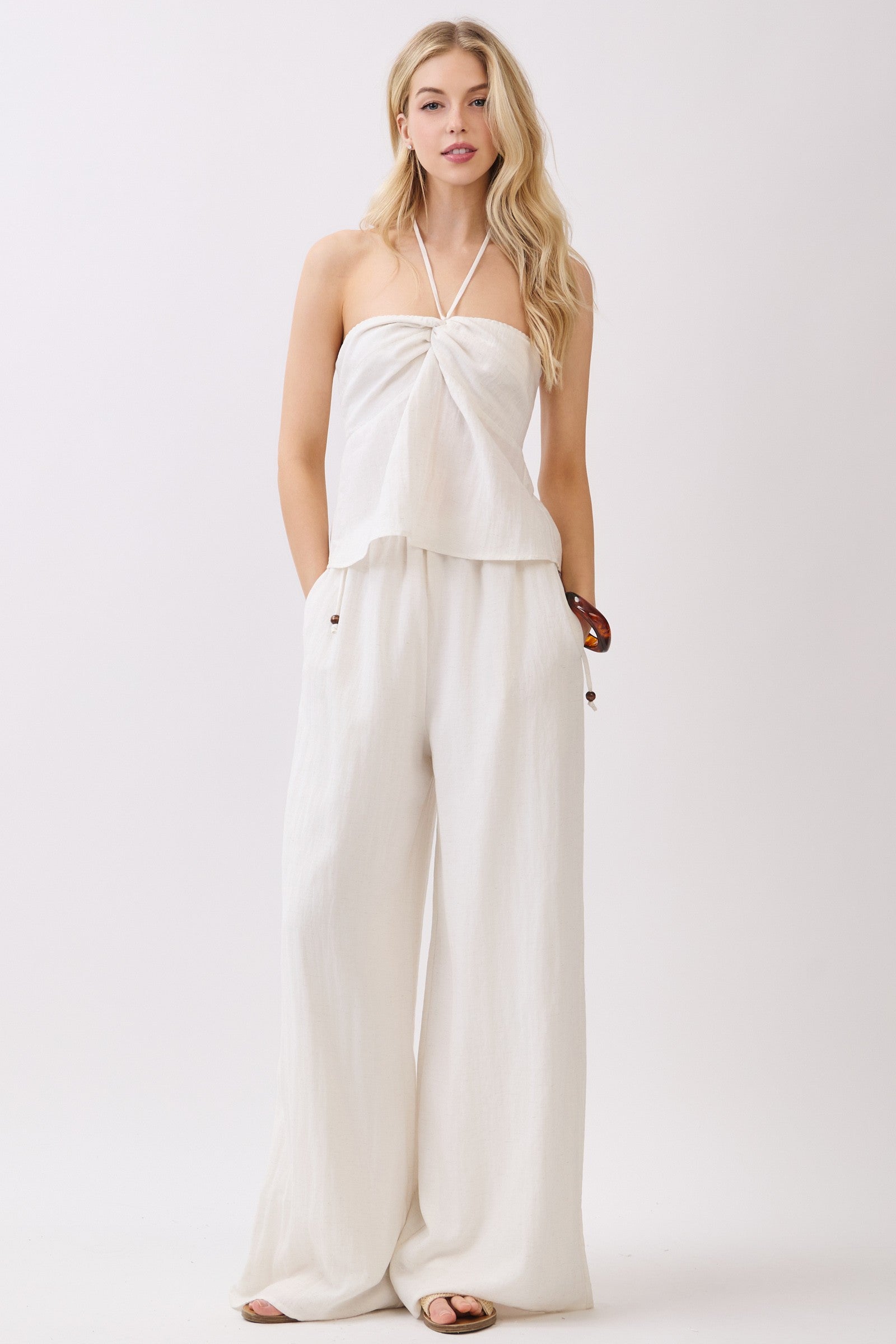 Belle Beaded Wide Leg Pant