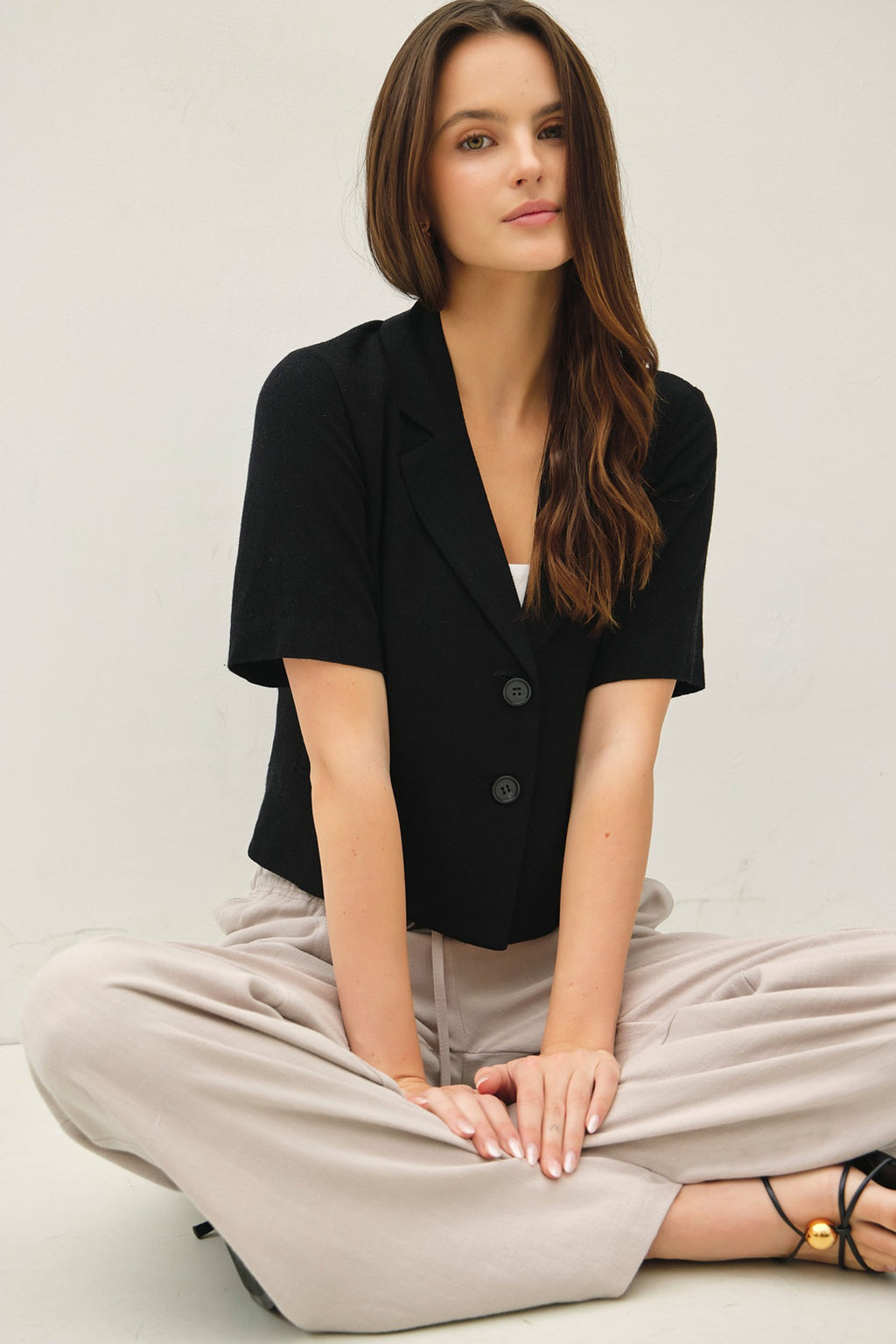 Linen Short Sleeve Blazer