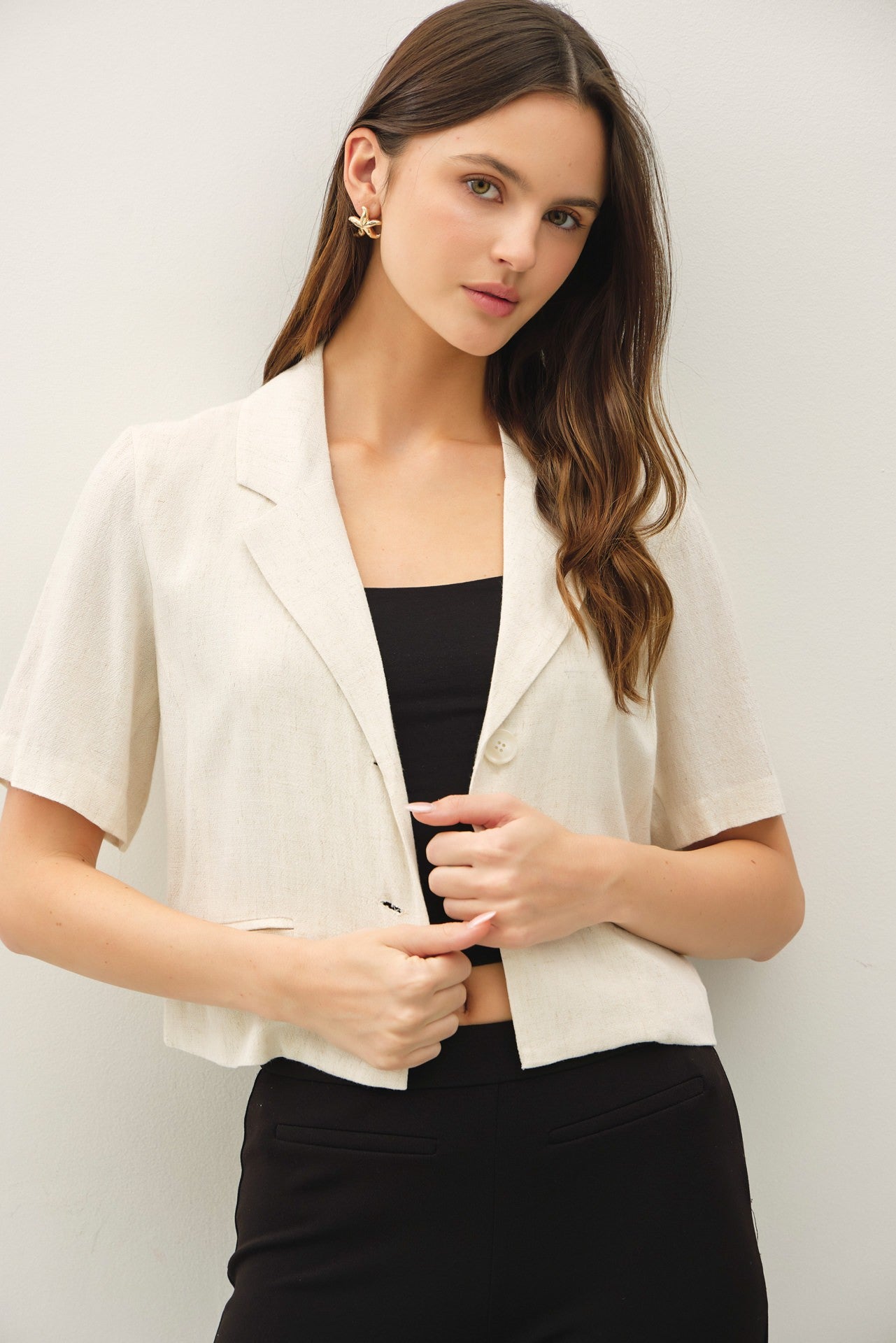 Linen Short Sleeve Blazer