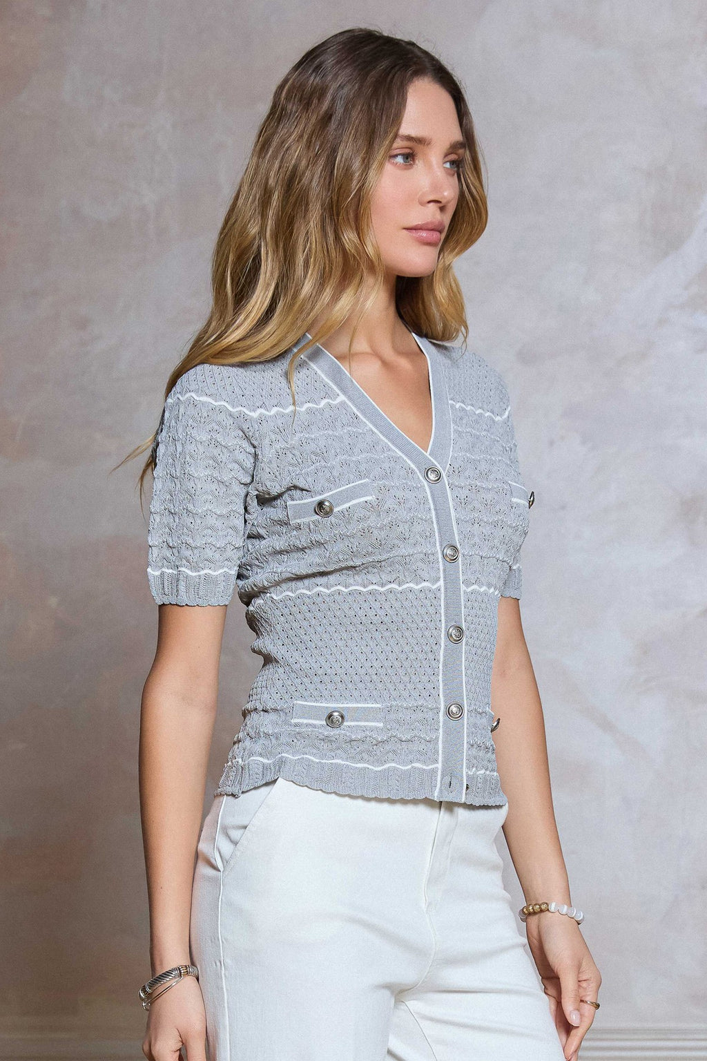 Violet V-Neck Cardigan - Clothes Horse