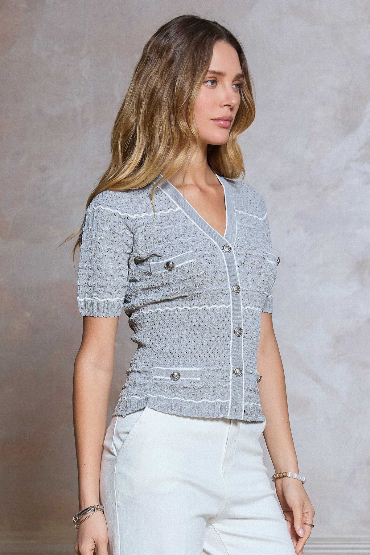 Violet V-Neck Cardigan - Clothes Horse