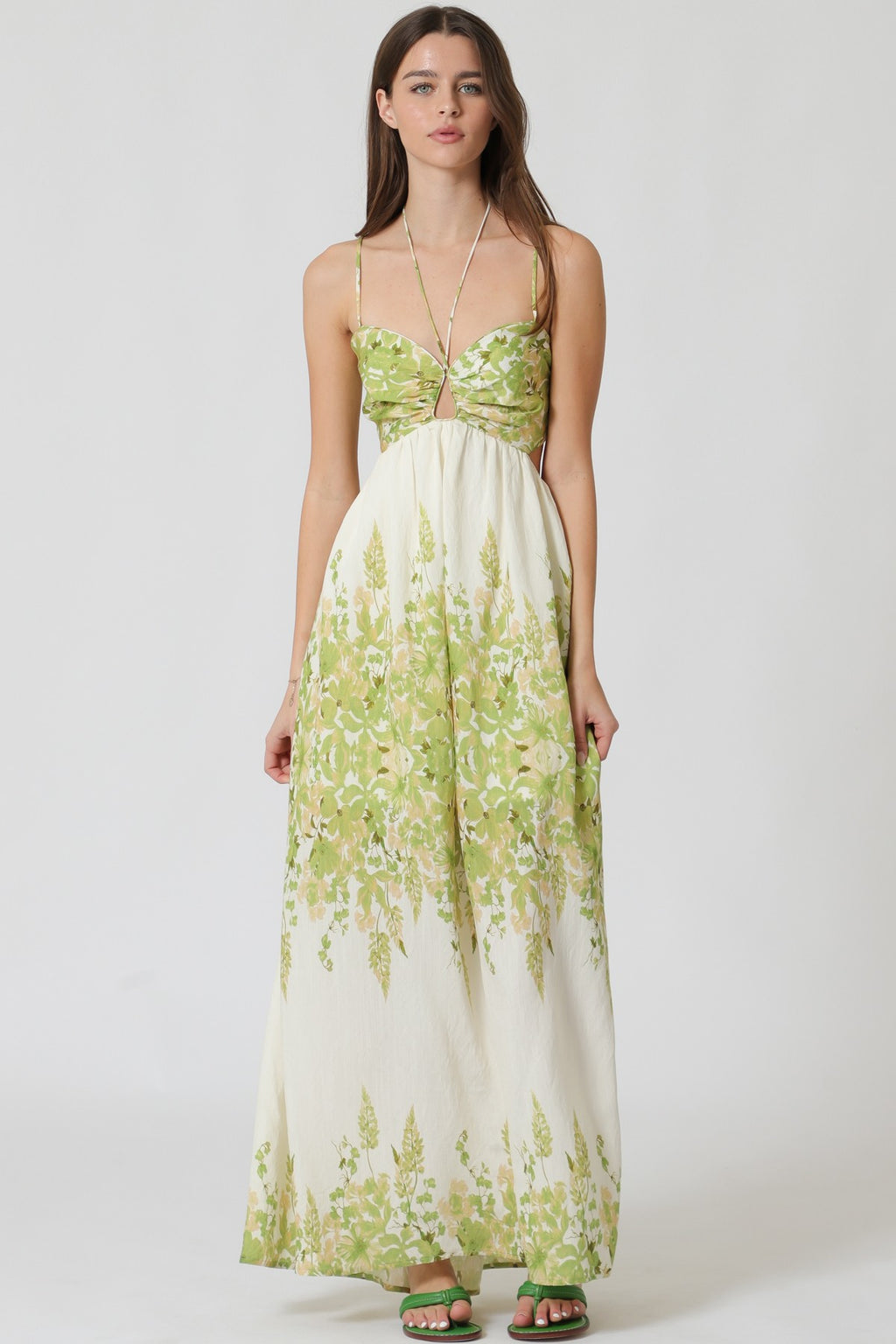 Tie Front Floral Maxi Dress