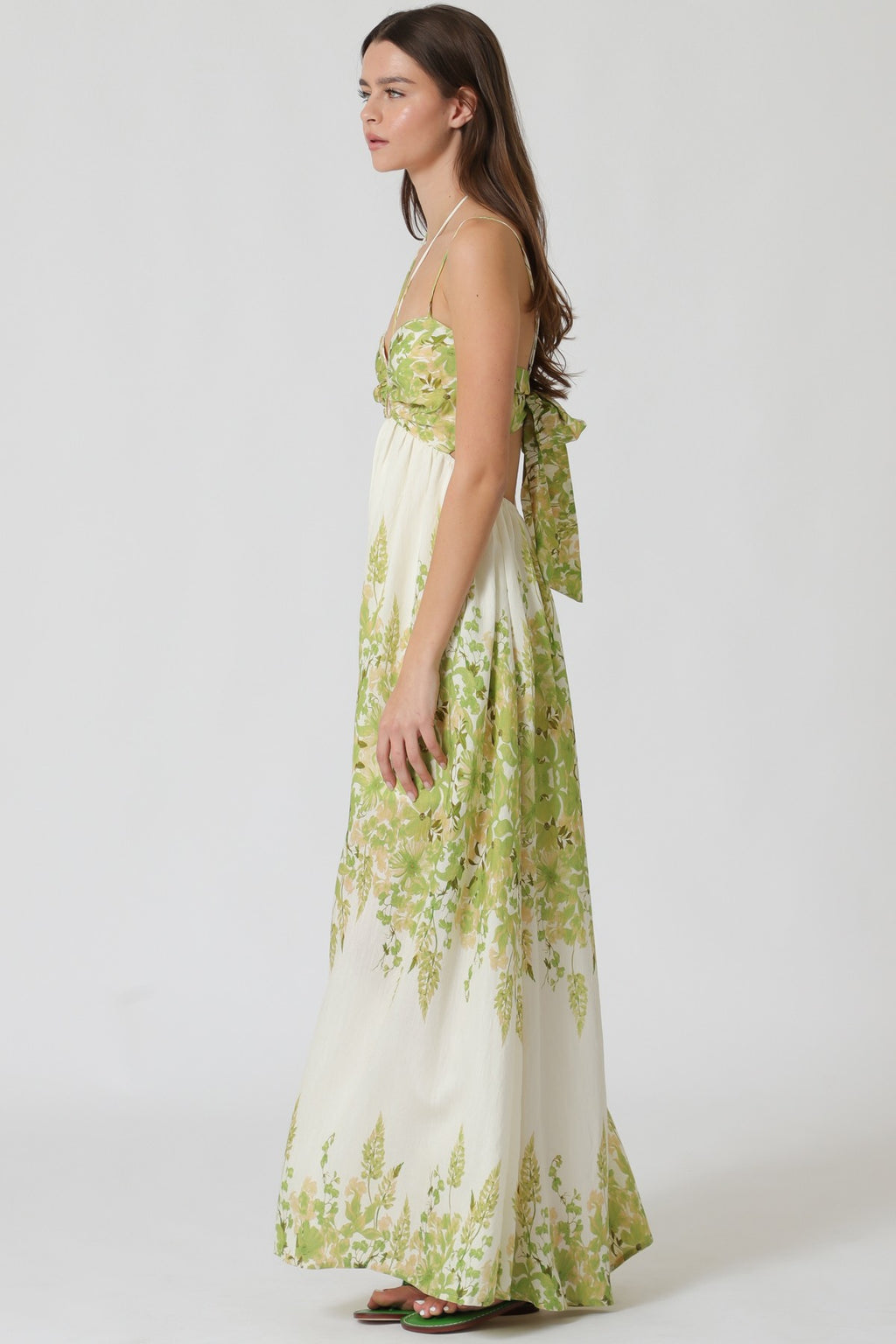 Tie Front Floral Maxi Dress