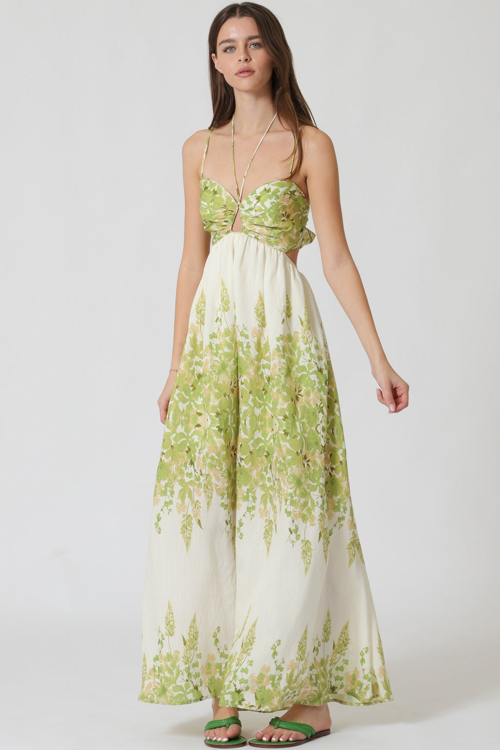 Tie Front Floral Maxi Dress