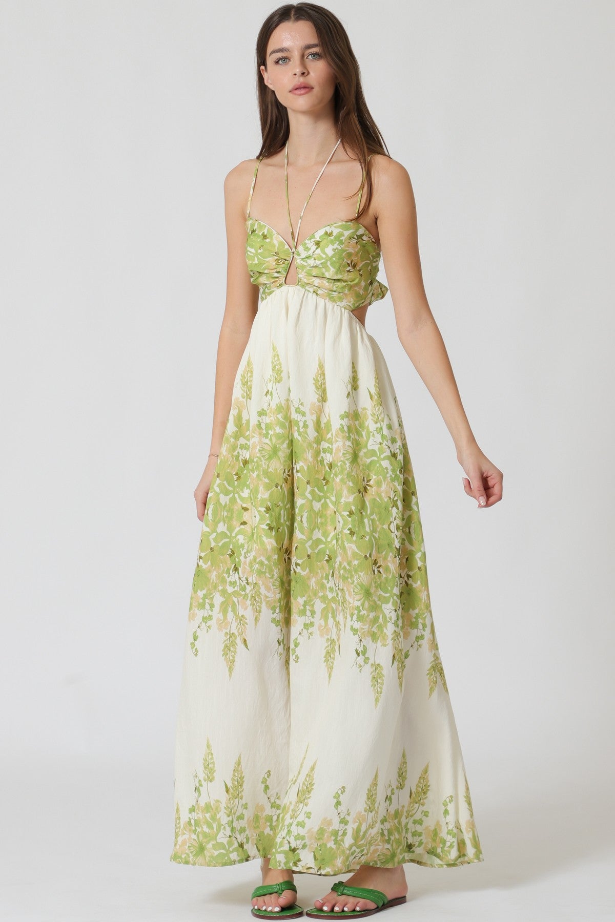 Tie Front Floral Maxi Dress