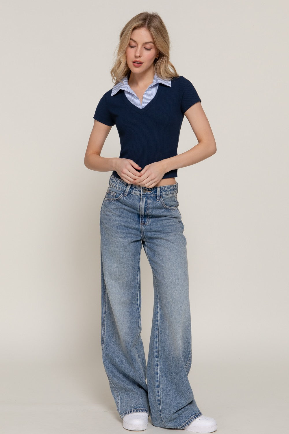 Sunny Stripe Polo Top
