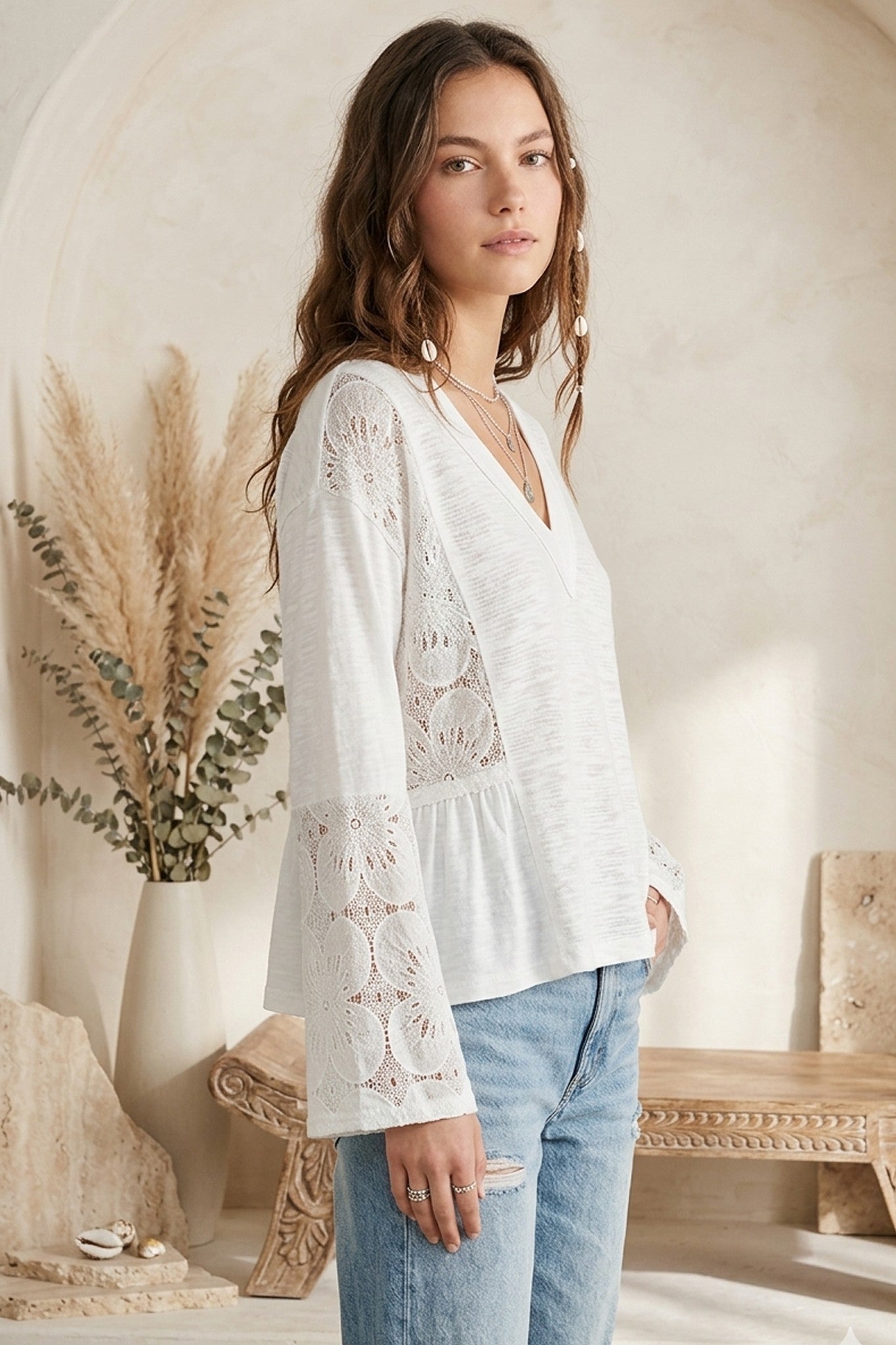 Layla Lace Sleeve Top