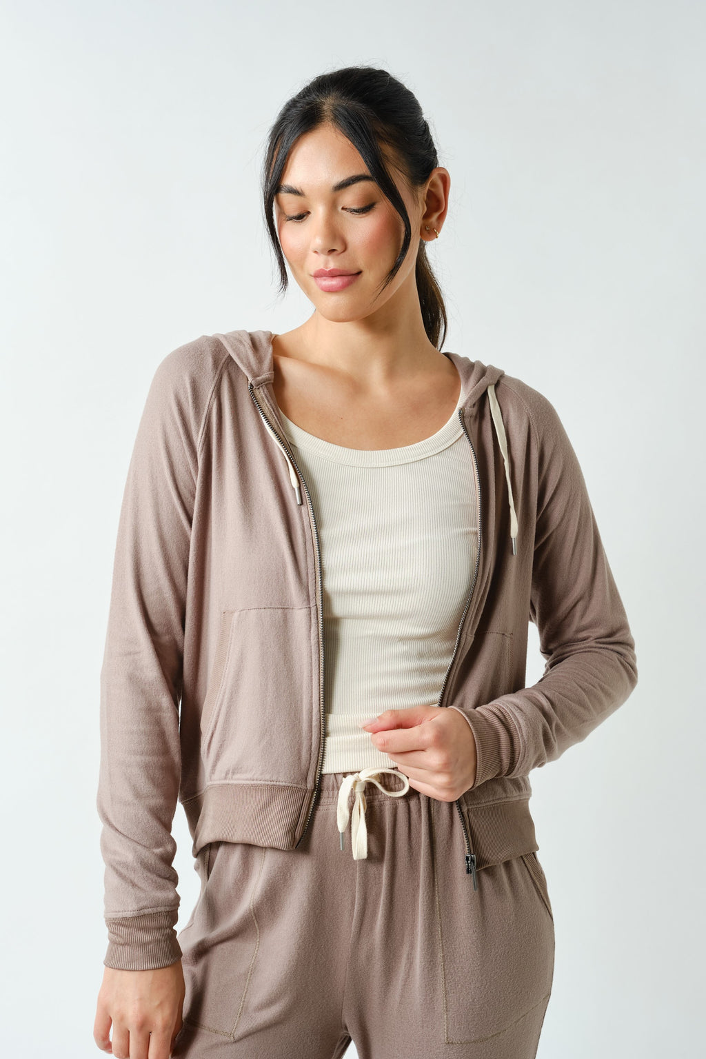 Brushed Hacci Lounge Zip-up Hoodie