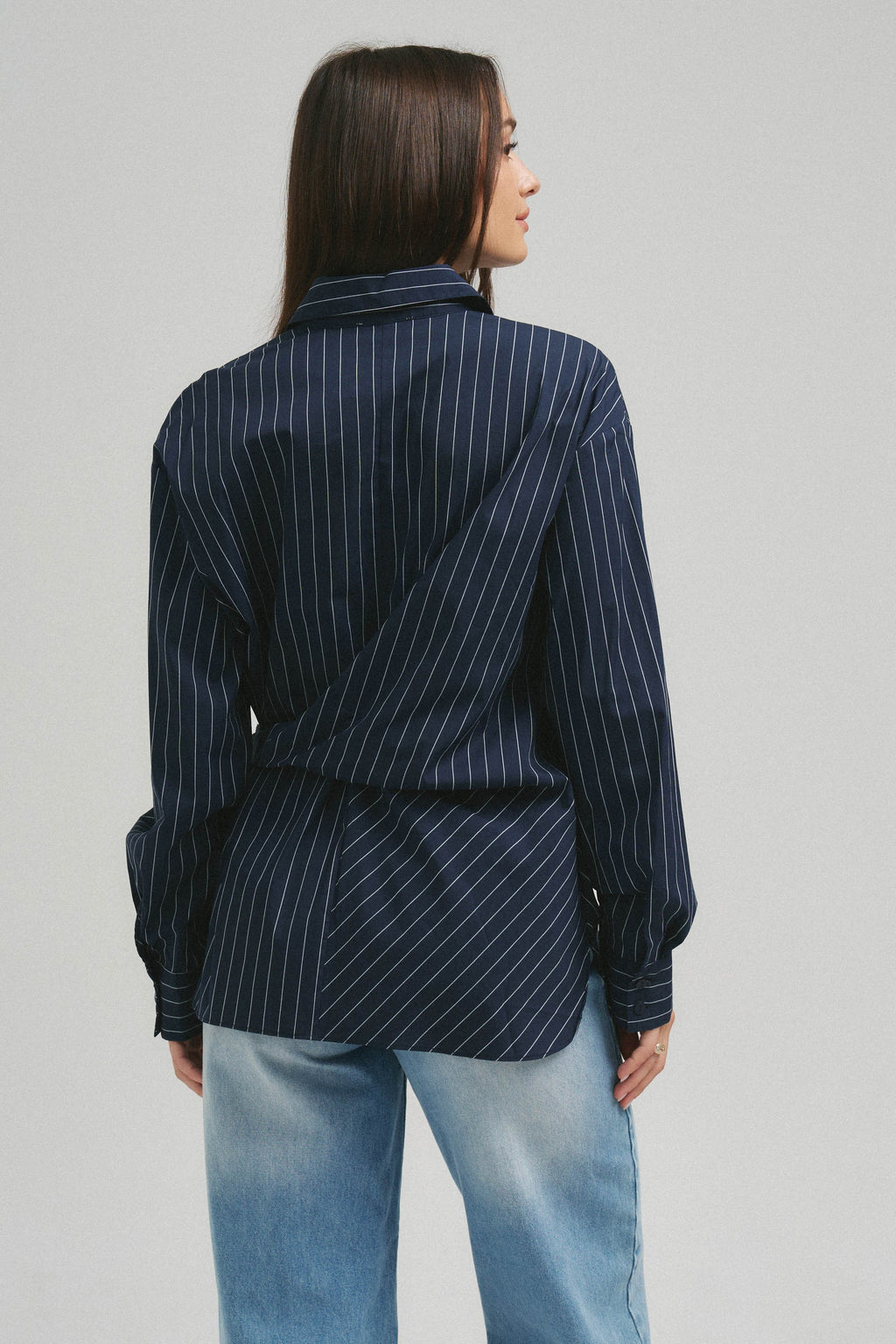 Asymmetrical Tie Waist Shirt
