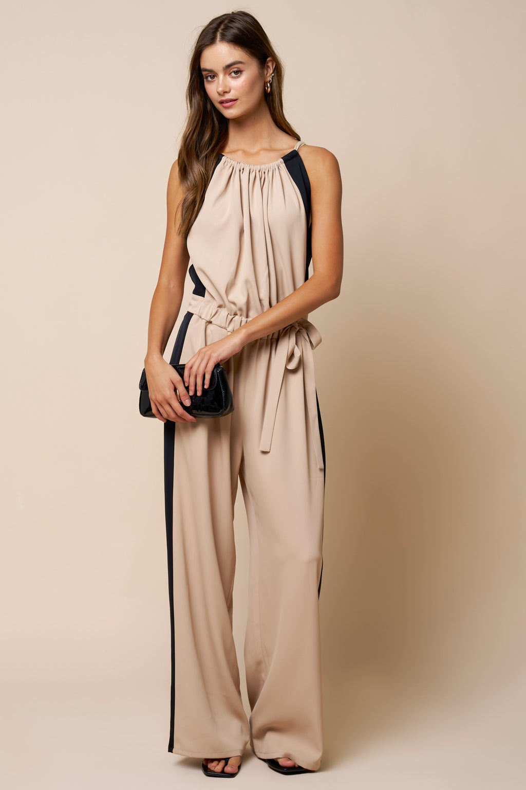 Tie Waist Wide Leg Jumpsuit