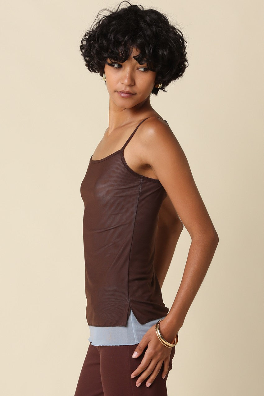 Kalla Mesh Layered Cami Top