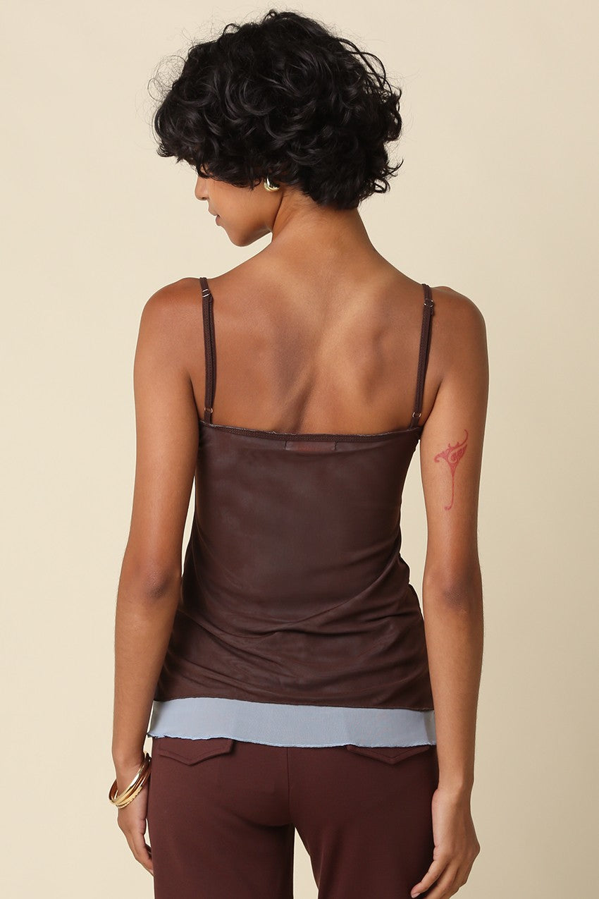 Kalla Mesh Layered Cami Top