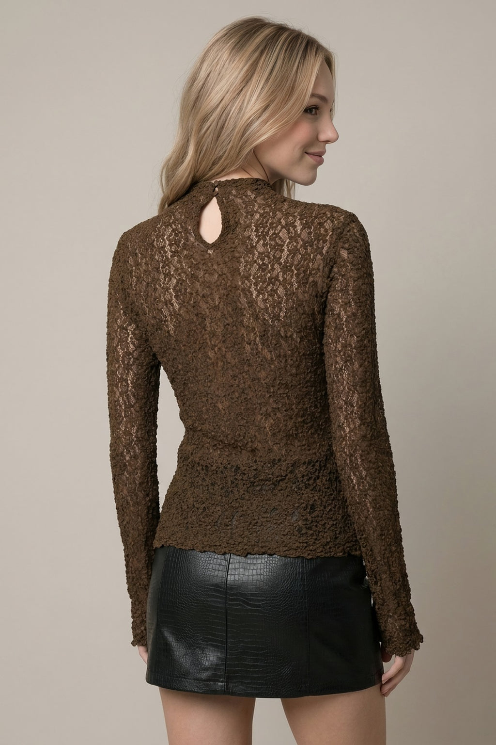 Laylani Lace Mock Neck Top