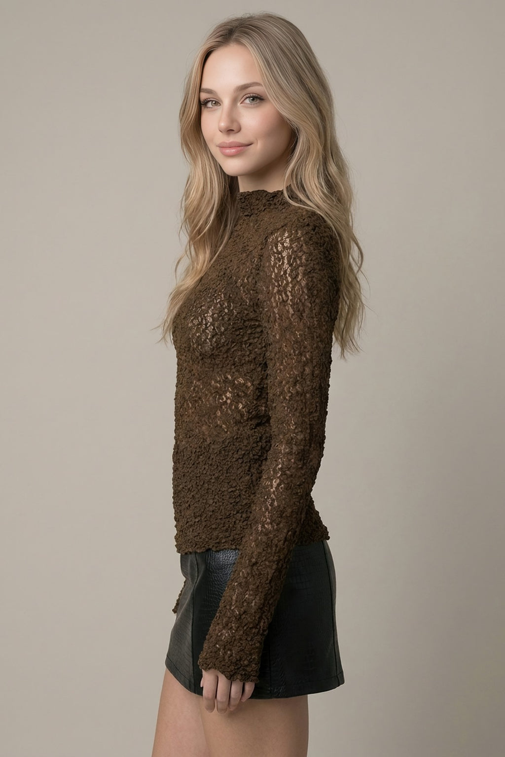 Laylani Lace Mock Neck Top
