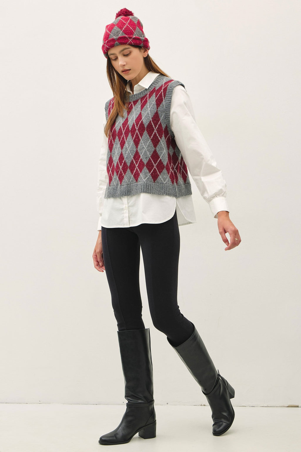 Argyle Layered Sweater