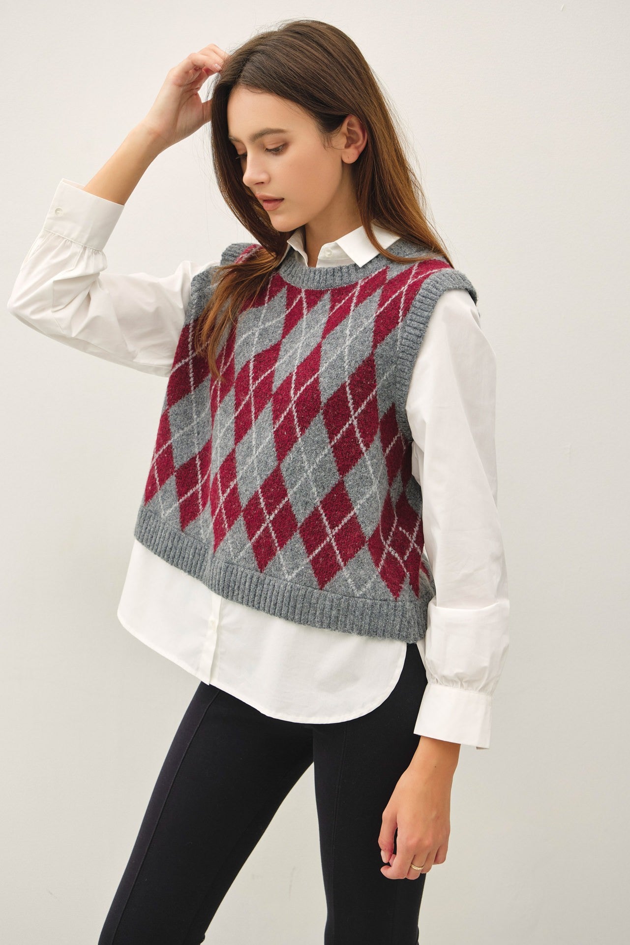 Argyle Layered Sweater