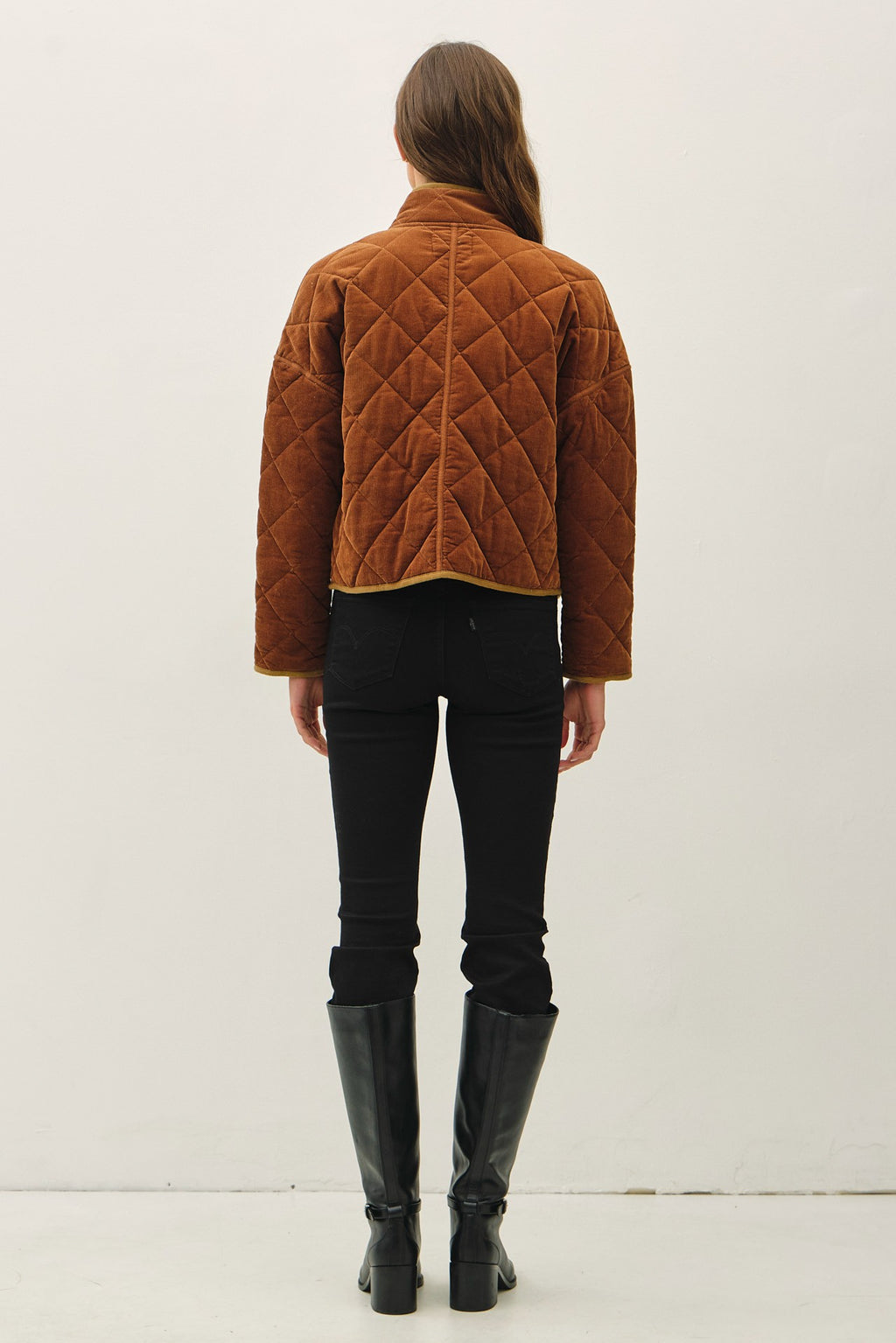 Corduroy Quilting Cropped Jacket