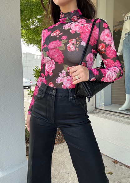 Tyla Floral Mesh Top