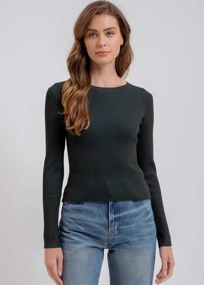 Rib Knit Crewneck Pullover