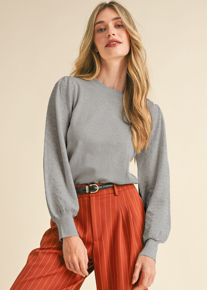 Pointelle Sleeve Sweater