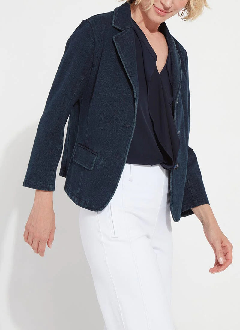 Della Denim Cropped Blazer
