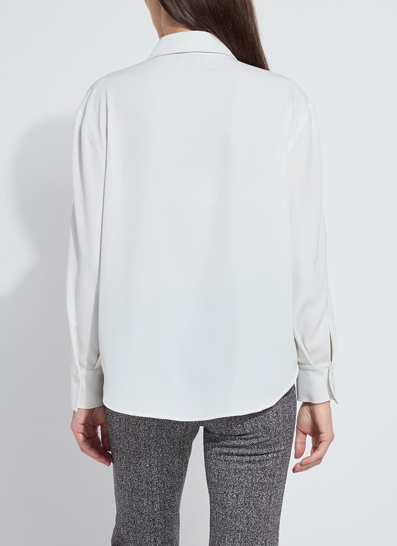 Natasha Lace Trim Button Down Shirt