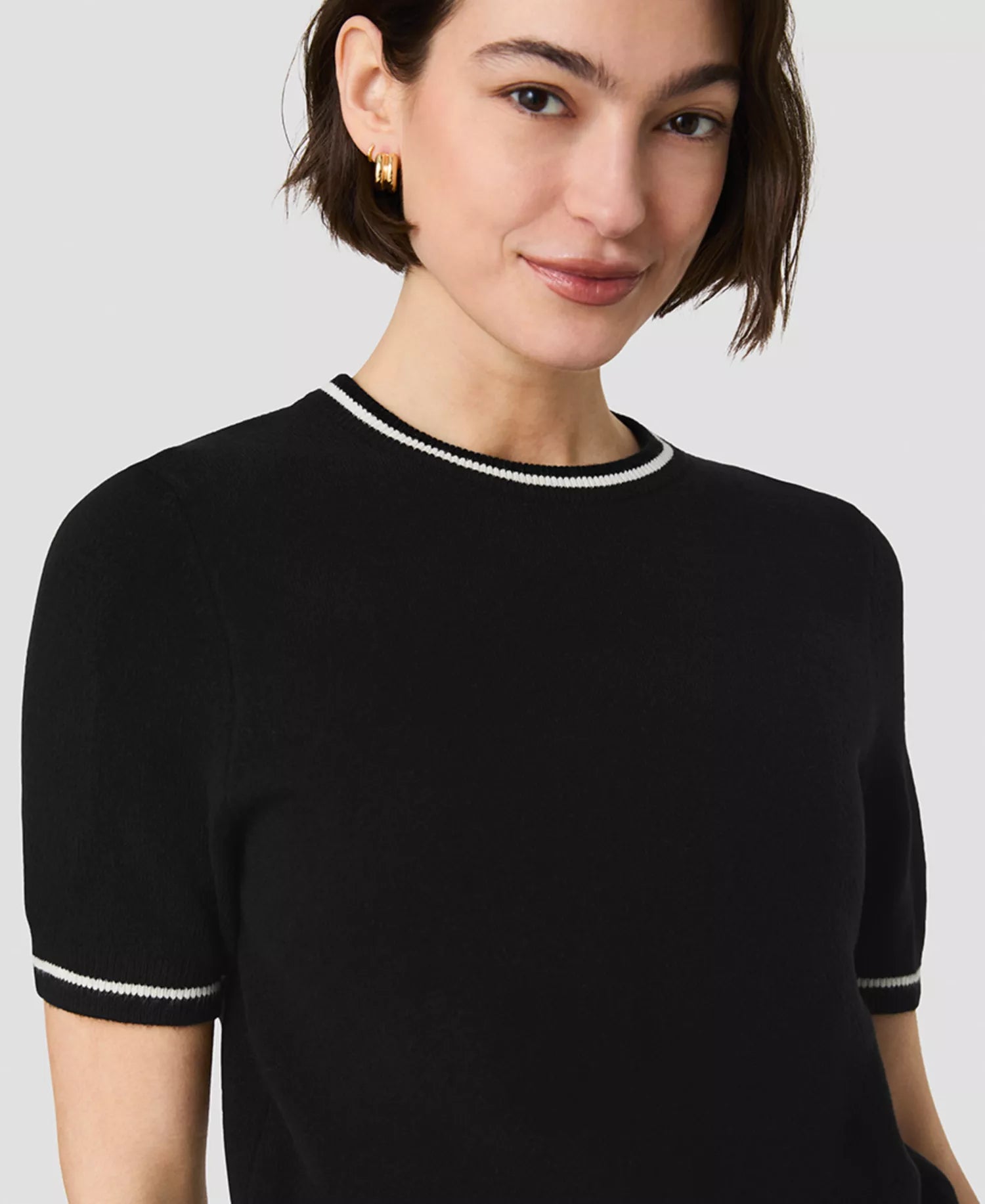 Babysoft Short-Sleeve Rib Stripe Top