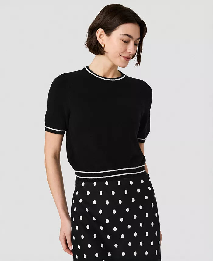 Babysoft Short-Sleeve Rib Stripe Top