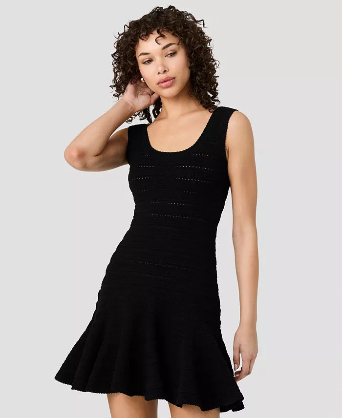 Celina Pointelle Flare Mini Dress