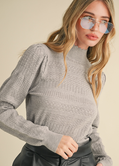 Pointelle Knit Sweater