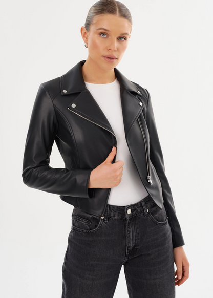 Pascale Fitted Faux Leather Jacket