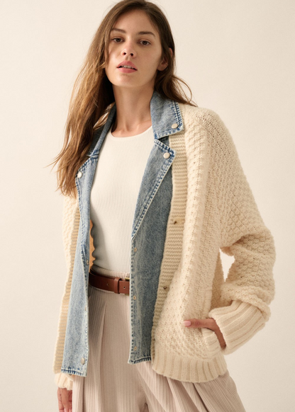 Jessie Denim Mix Cardigan