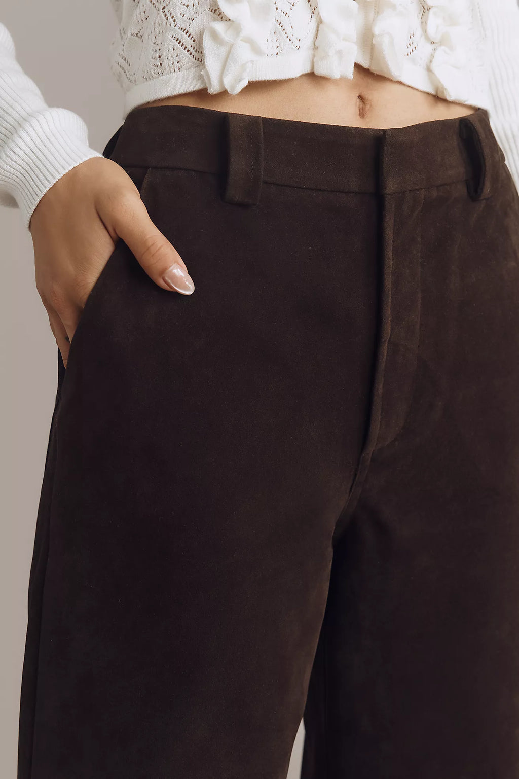 The Mia Vegan Suede Pants