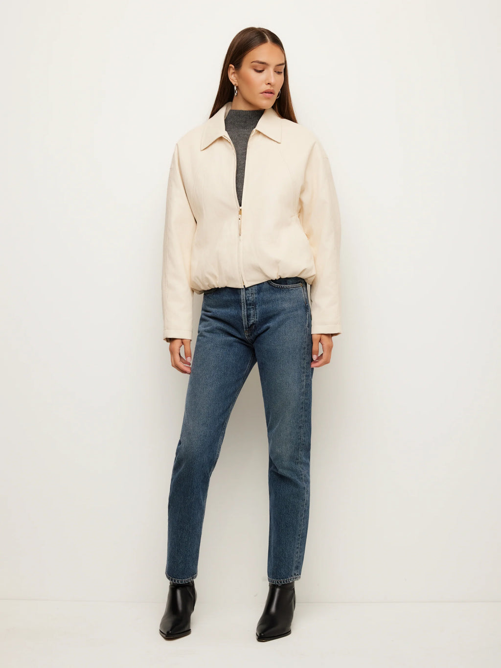 Regin Faux Leather Bomber Jacket